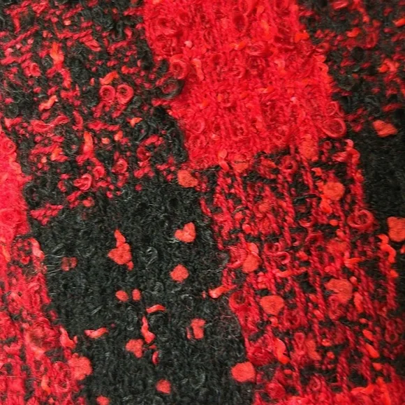 Vintage Carlisle Wool Red/Black Buffalo Check Boucle Blazer‎ Cropped Lined 6